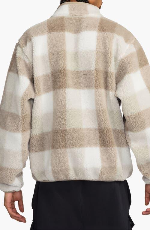 NIKE Club Plaid Therma-fit Fleece Half Zip Pullover In Khaki/sail Product Image