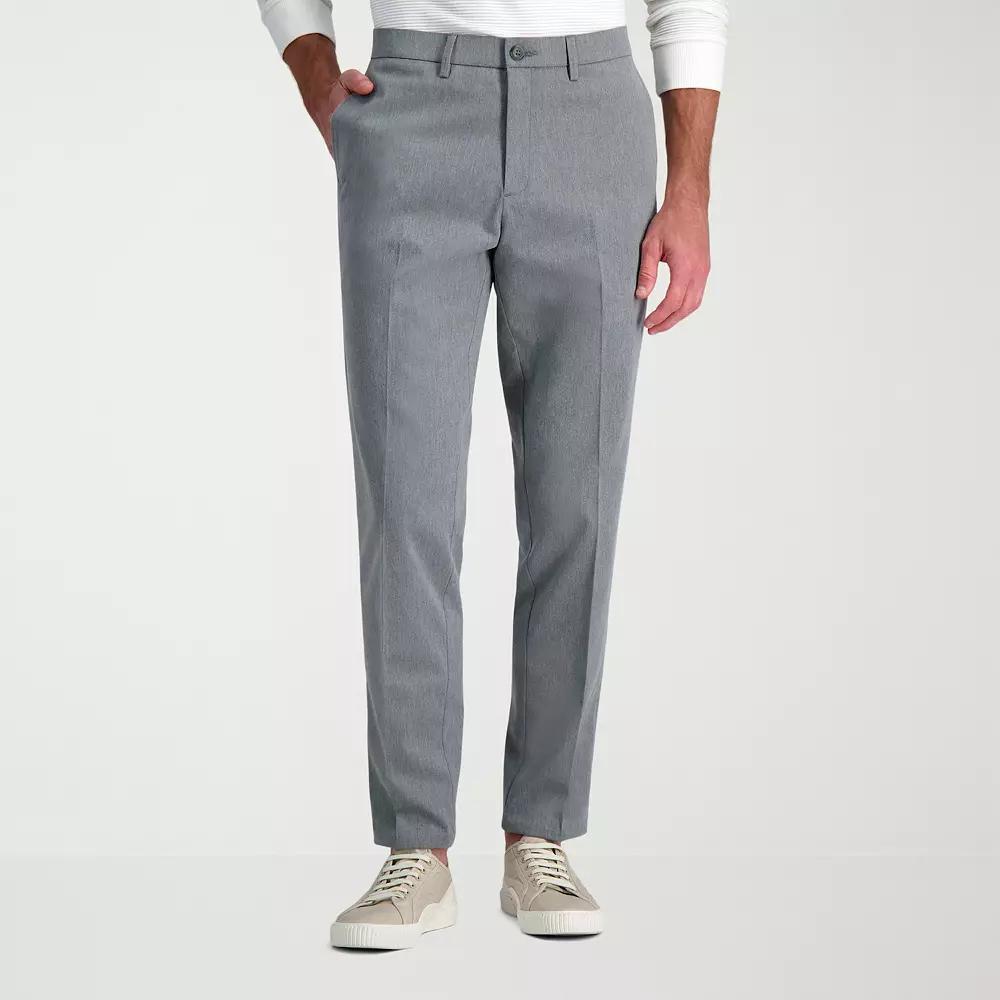 Men's Haggar® Wrinkle Free Performance Khaki Slim Fit Flat Front Pants, Size: 36X29, Grey Gray Product Image