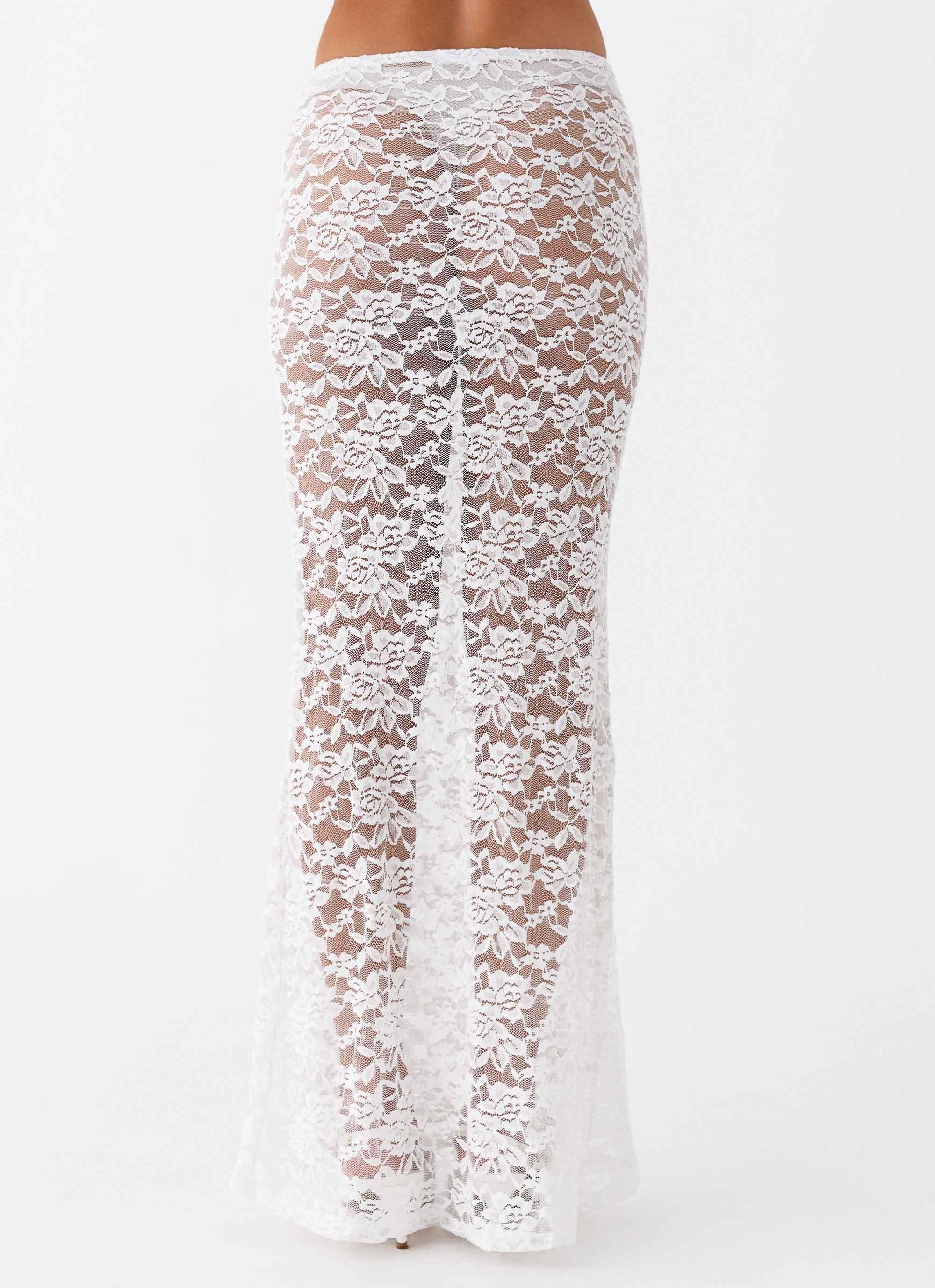 Zephyra Lace Maxi Skirt - White Product Image