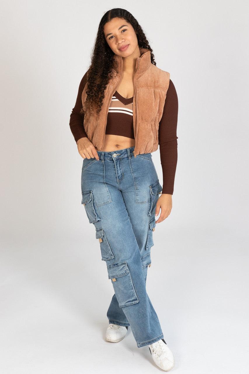 Mid Rise Cargo Jeans Product Image