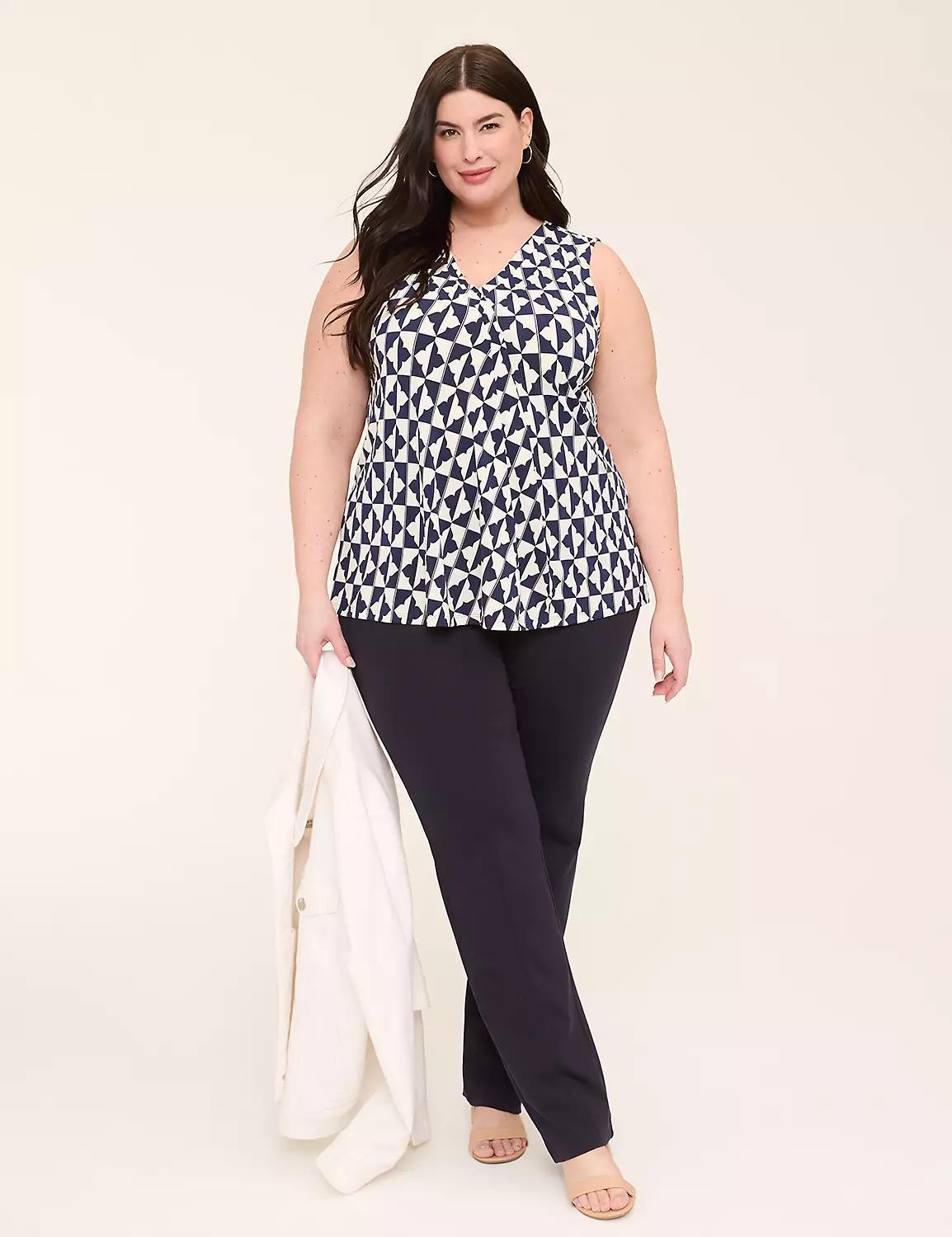 Swing Sleeveless Pleat-Front Top Product Image