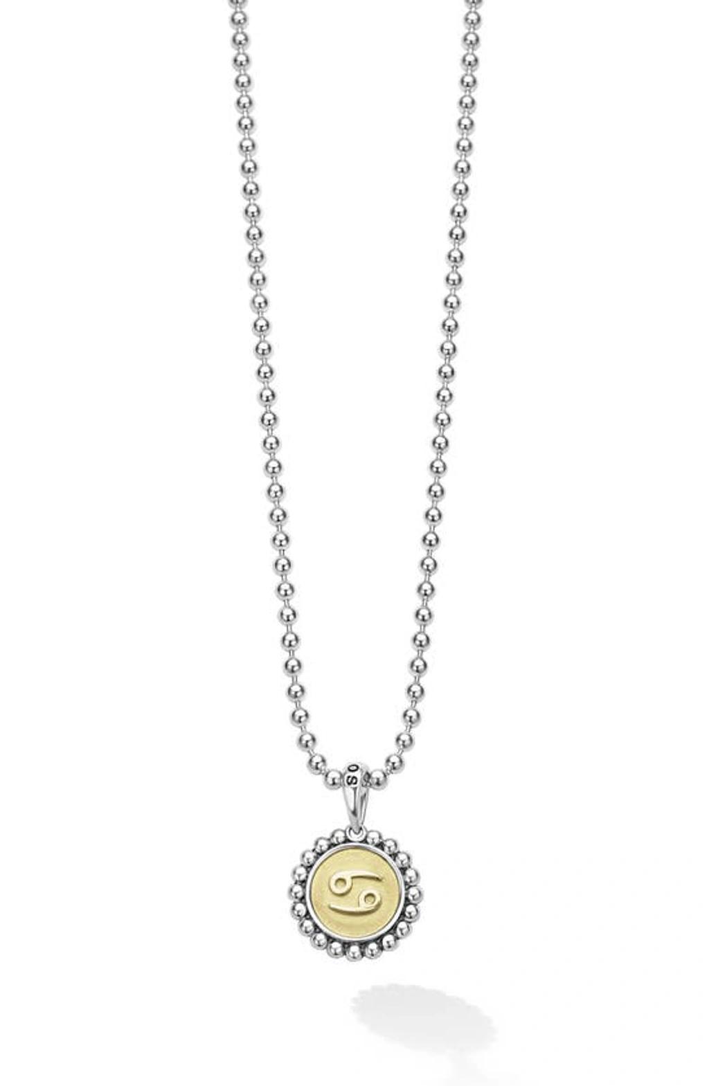 LAGOS Signature Caviar Zodiac Pendant Necklace In Cancer Two-tone Product Image