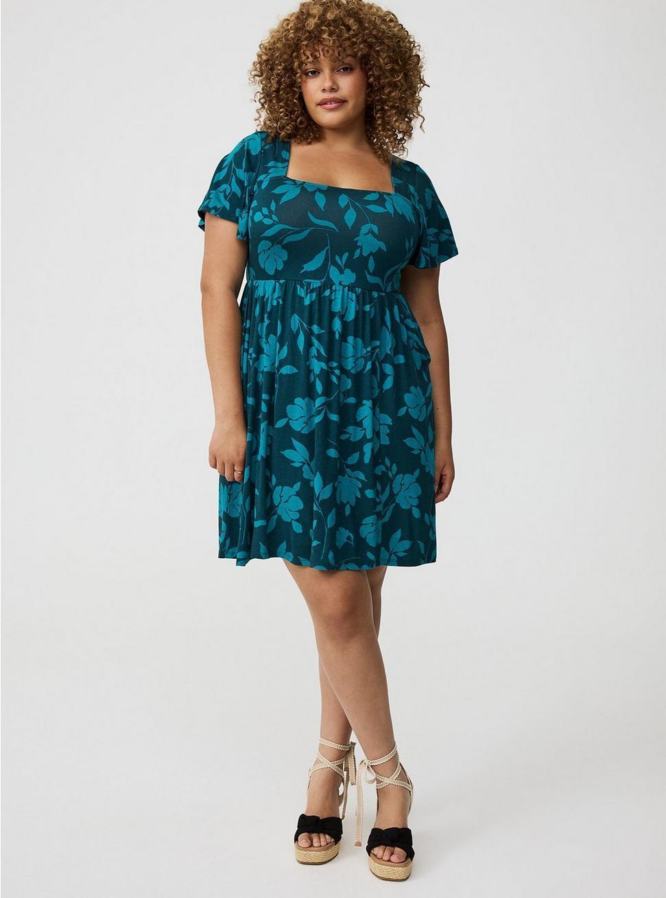 Mini Flutter-Sleeve Skater Dress Product Image