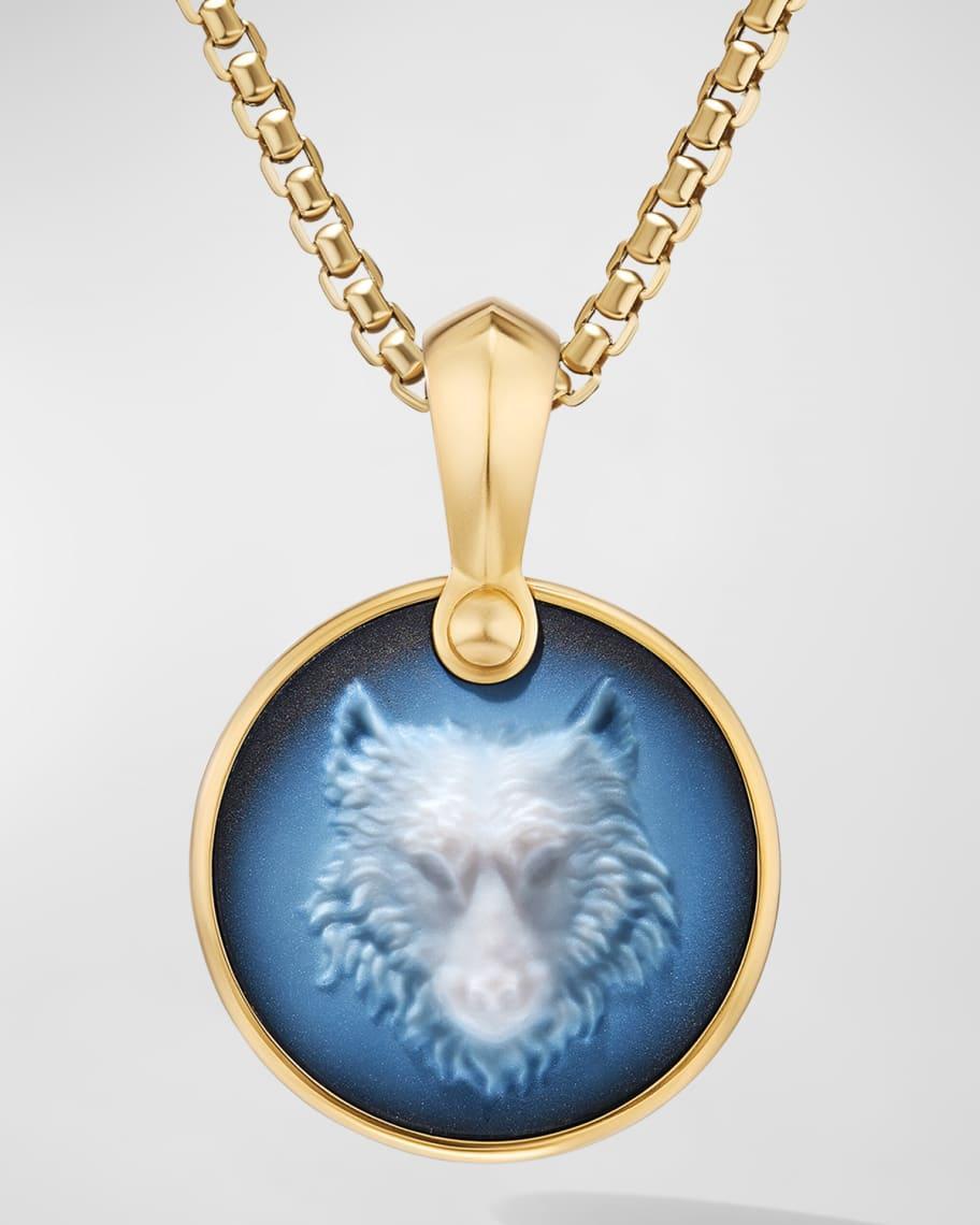 Mens Petrvs Wolf Amulet in 18K Yellow Gold Product Image