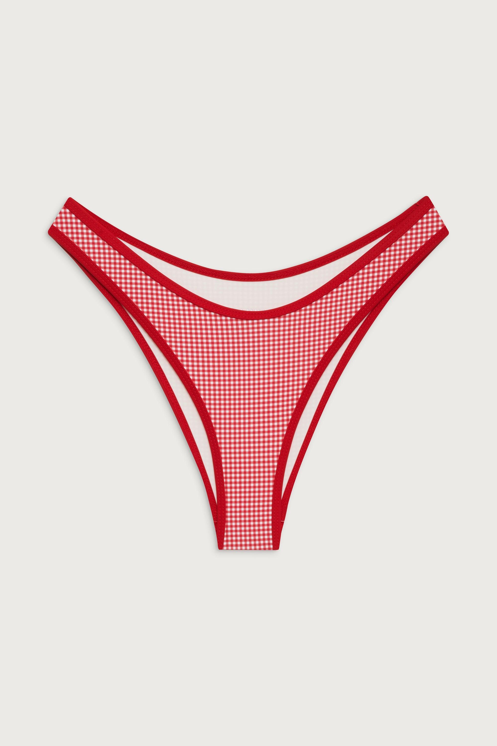 Dove Classic Gingham Bikini Bottom - Ladybug Gingham Product Image