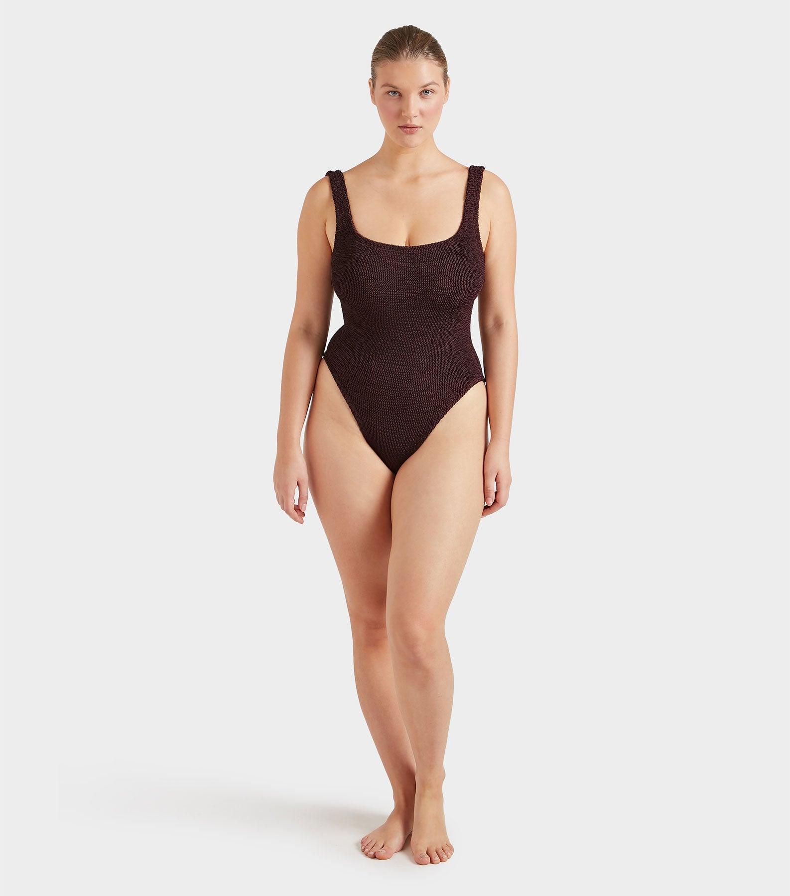 Square Neck Swim - Metallic Chocolate Product Image