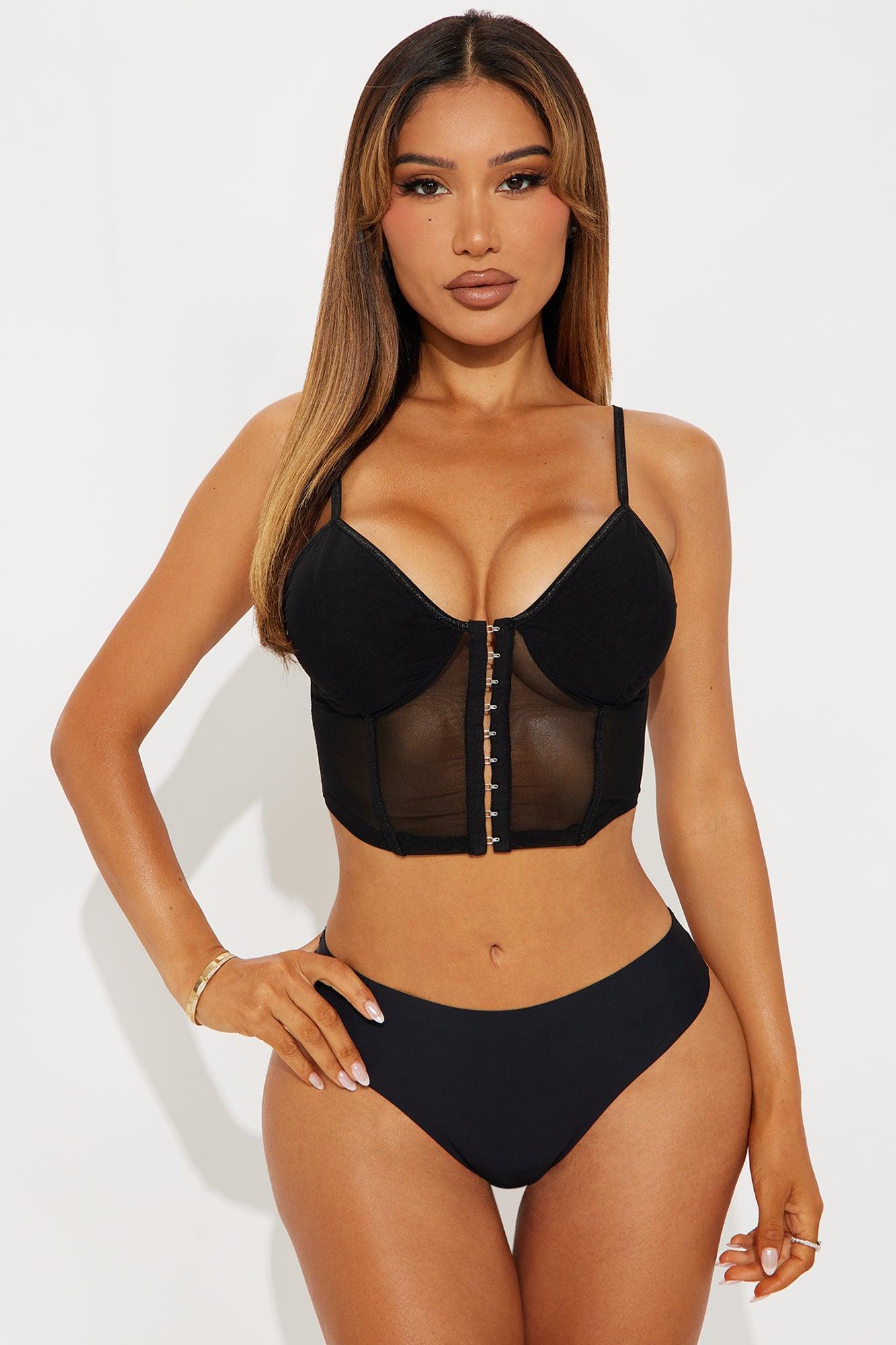 Mesh Bralette Top  - Black Product Image