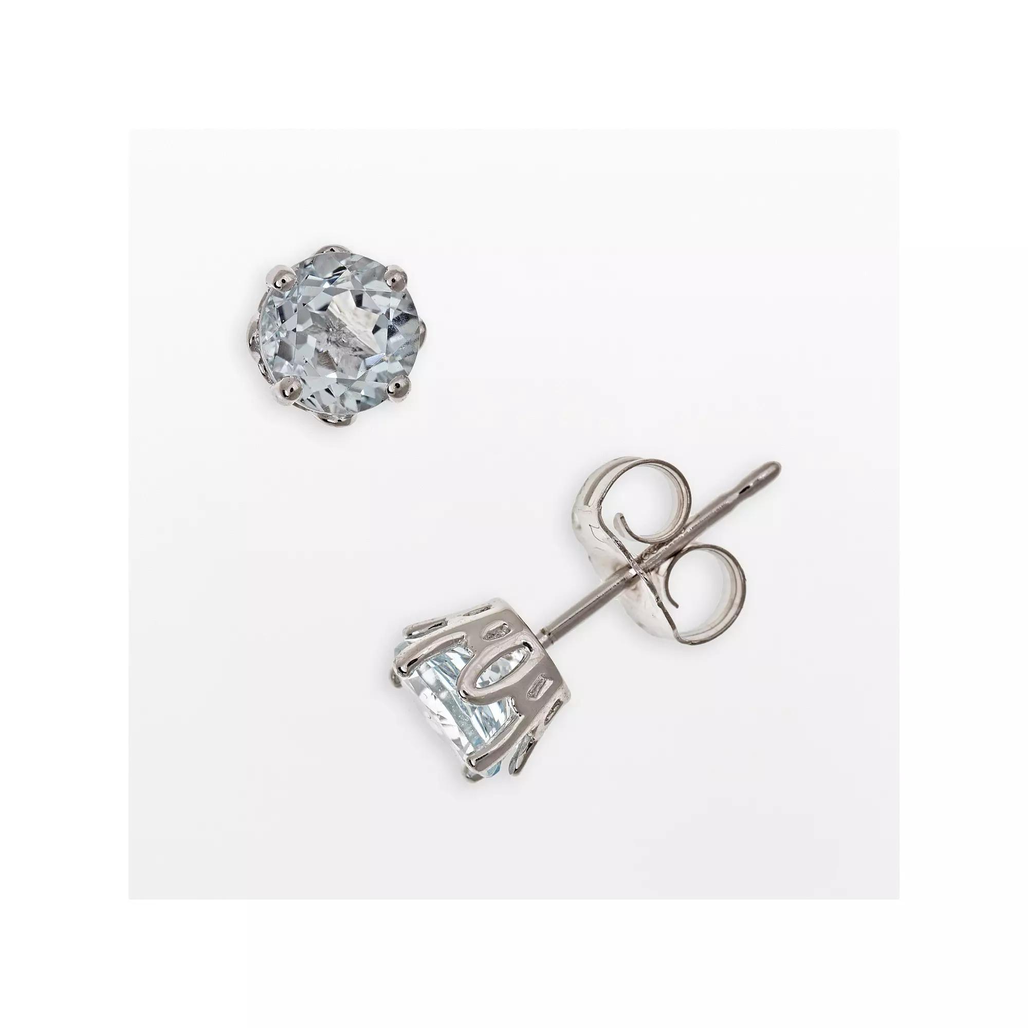 Celebration Gems Sterling Silver Swiss Blue Topaz Stud Earrings, Women's Product Image