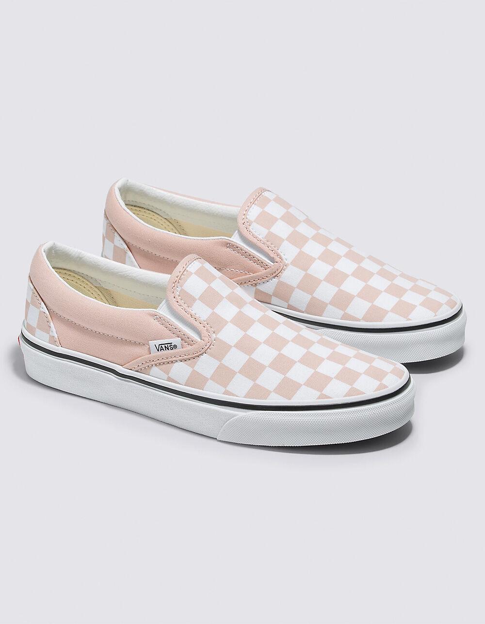 VANS Checkerboard Classic Womens Slip-On Shoes - ROSE Product Image