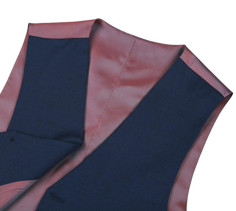 Bevagna Collection - Wool Suit Dress Vest 5 Buttons Regular Fit In Blue Product Image