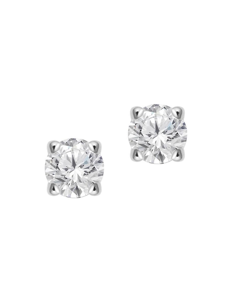 Womens 14K White Gold Shine Bright Diamond Large Studs Product Image