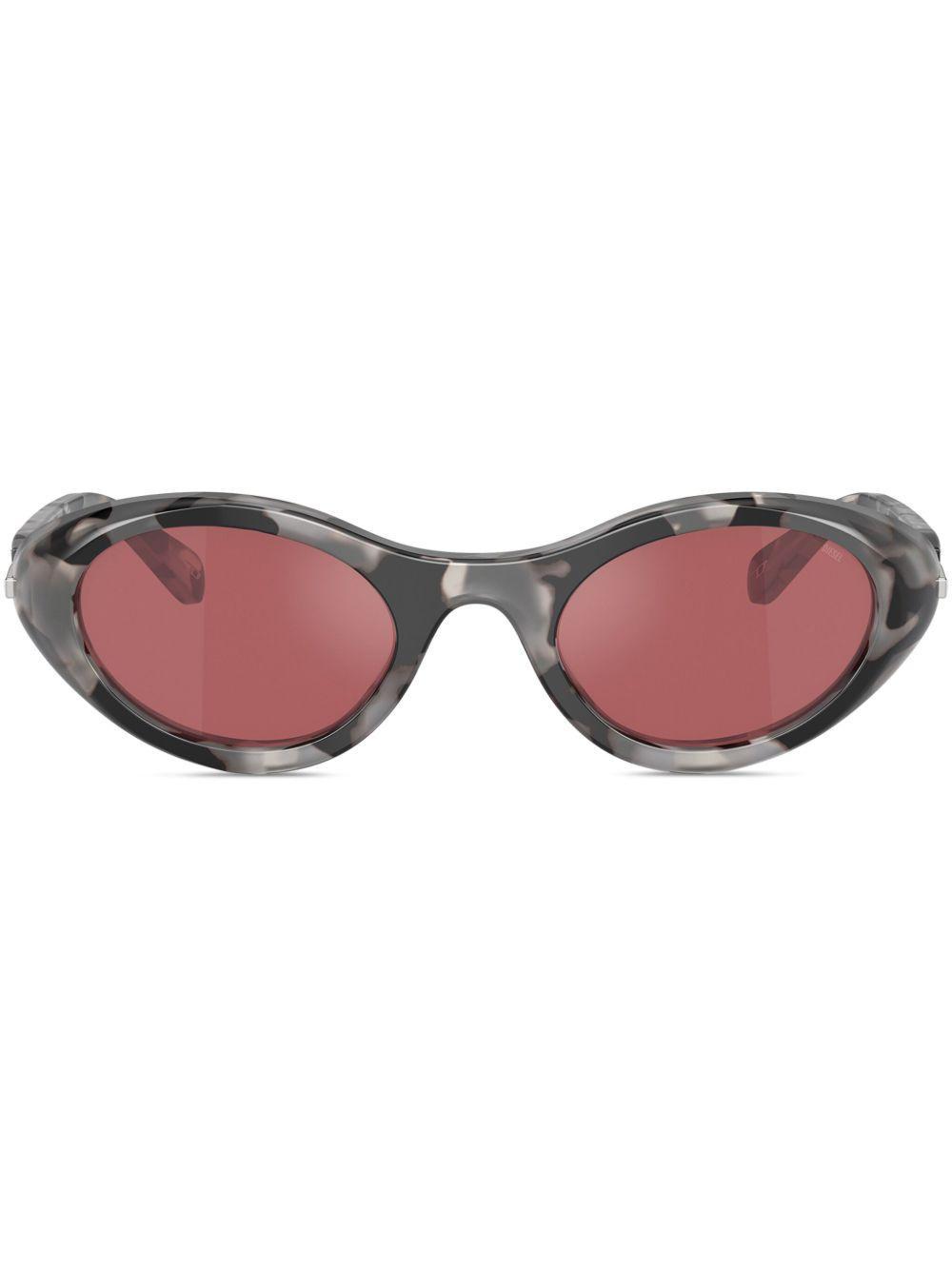 camouflage-print oval-frame sunglasses Product Image