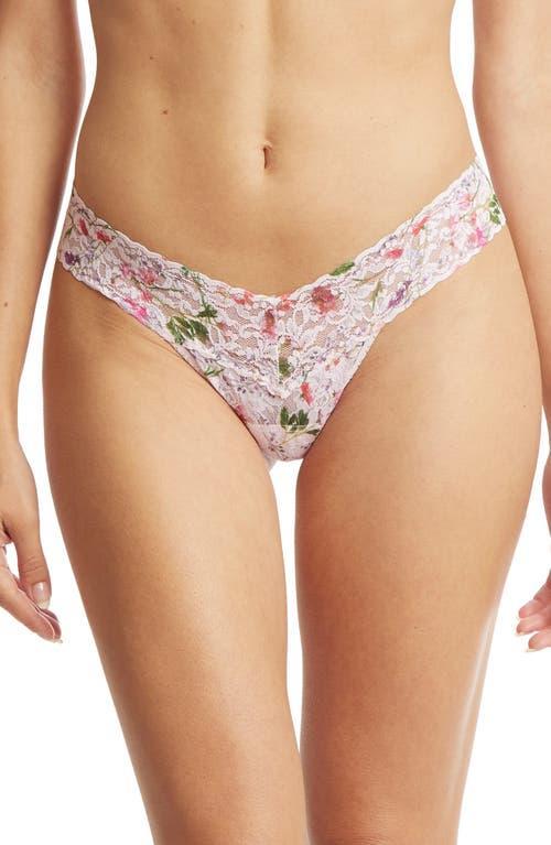 Signature Lace Low Rise Printed Thong Product Image