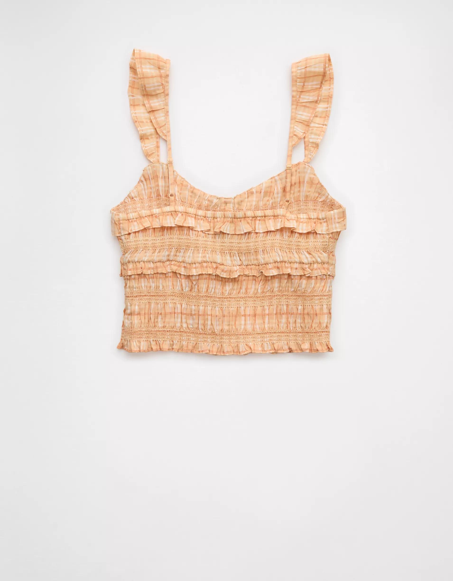 AE Smocked Ruffle Tank Top Product Image