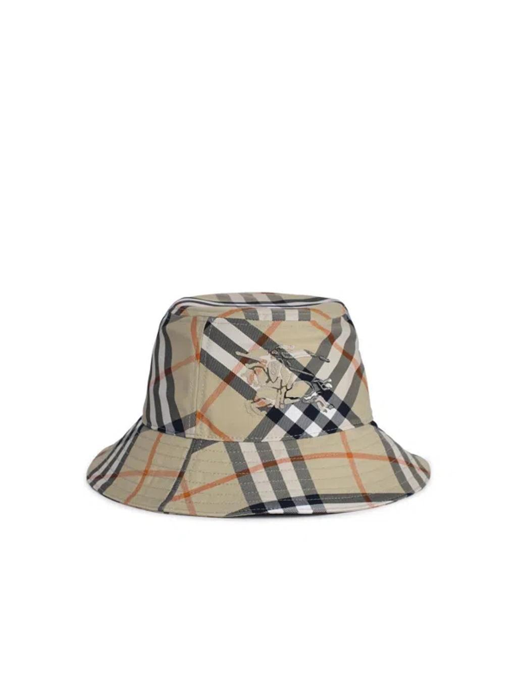 BURBERRY 'check' Light Green Polyester Hat Women Product Image