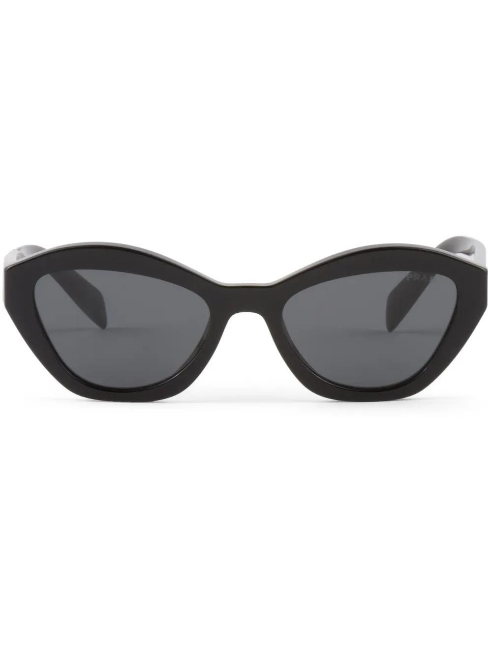 PRADA Curved Cat-eye Frame Sunglasses In Black Product Image