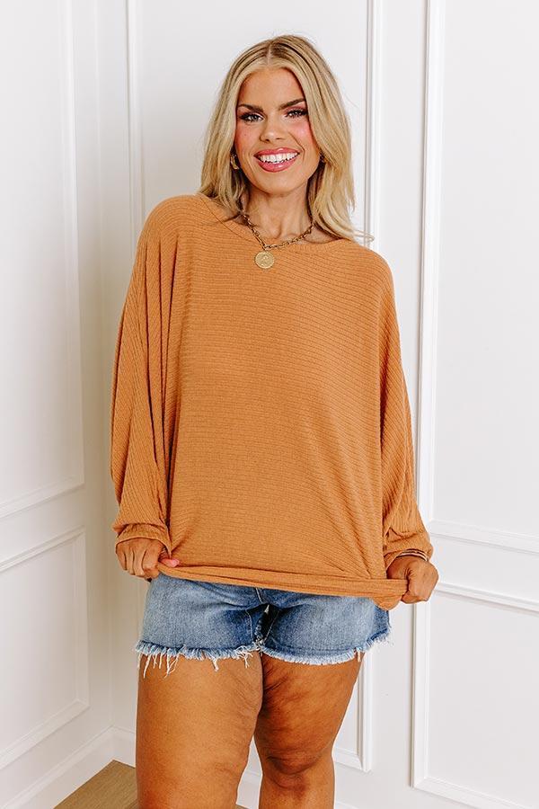 Weekend Living Shift Top In Pumpkin Curves Product Image