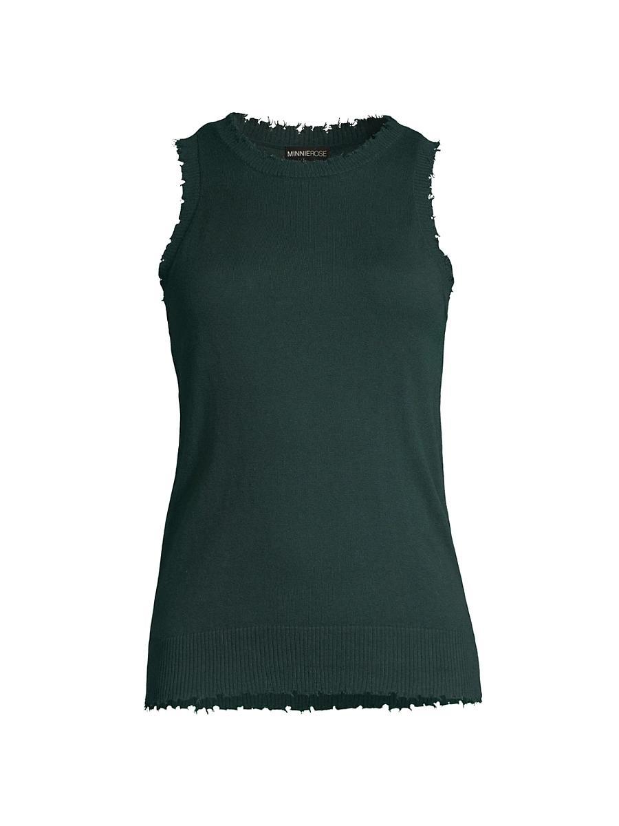 Womens Frayed Tank Top Product Image