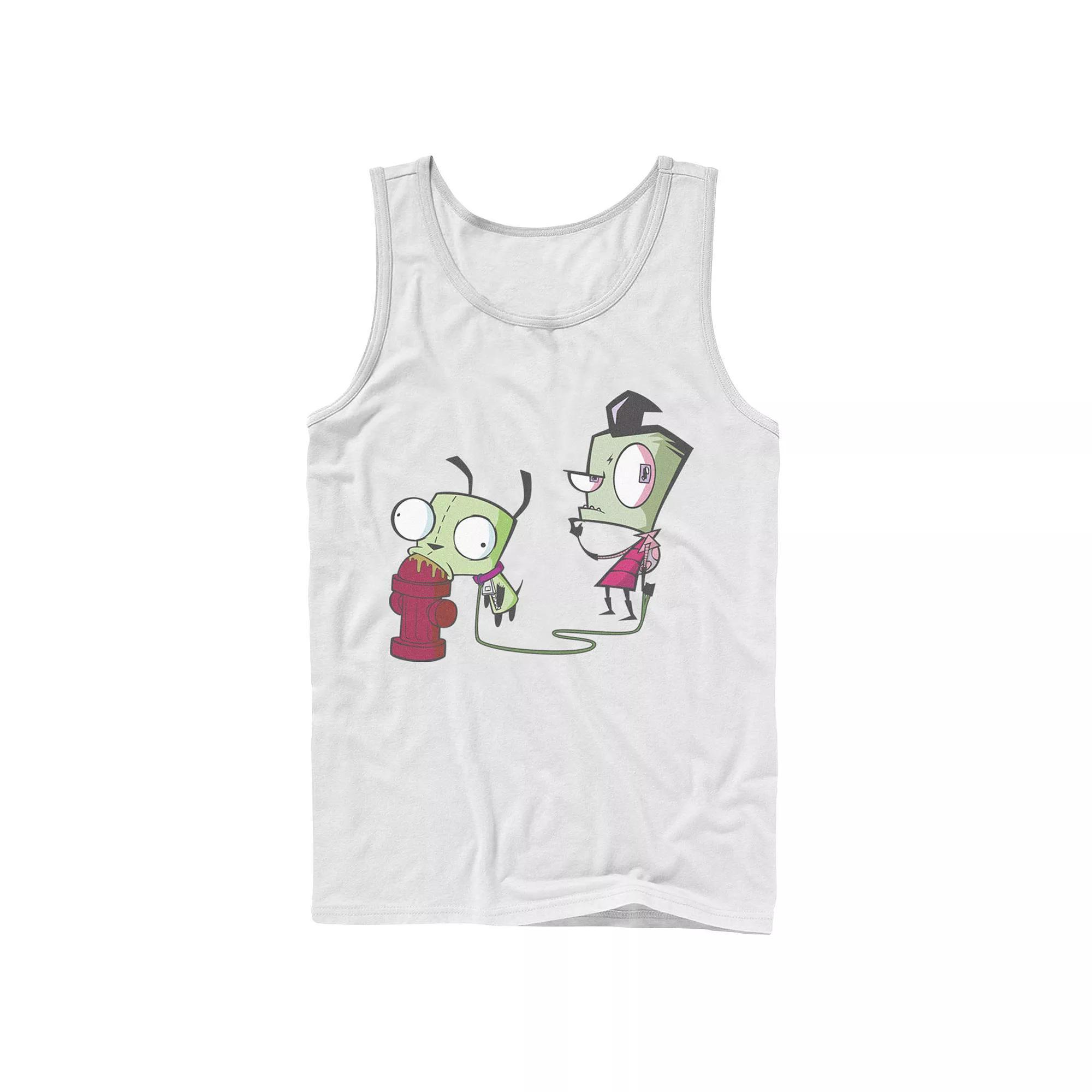 Men's Nickelodeon Invader Zim Walking Gir Fire Hydrant Portrait Graphic Graphic Tank Top, Size: XL, White Product Image