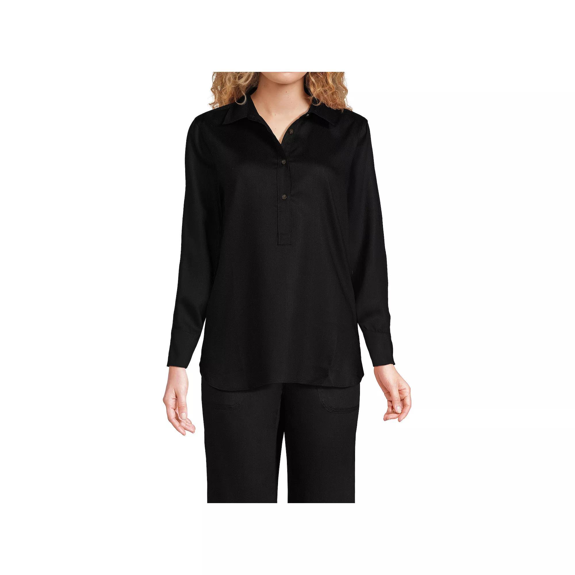 Women's Lands' End Button Front Popover Shirt,  Product Image