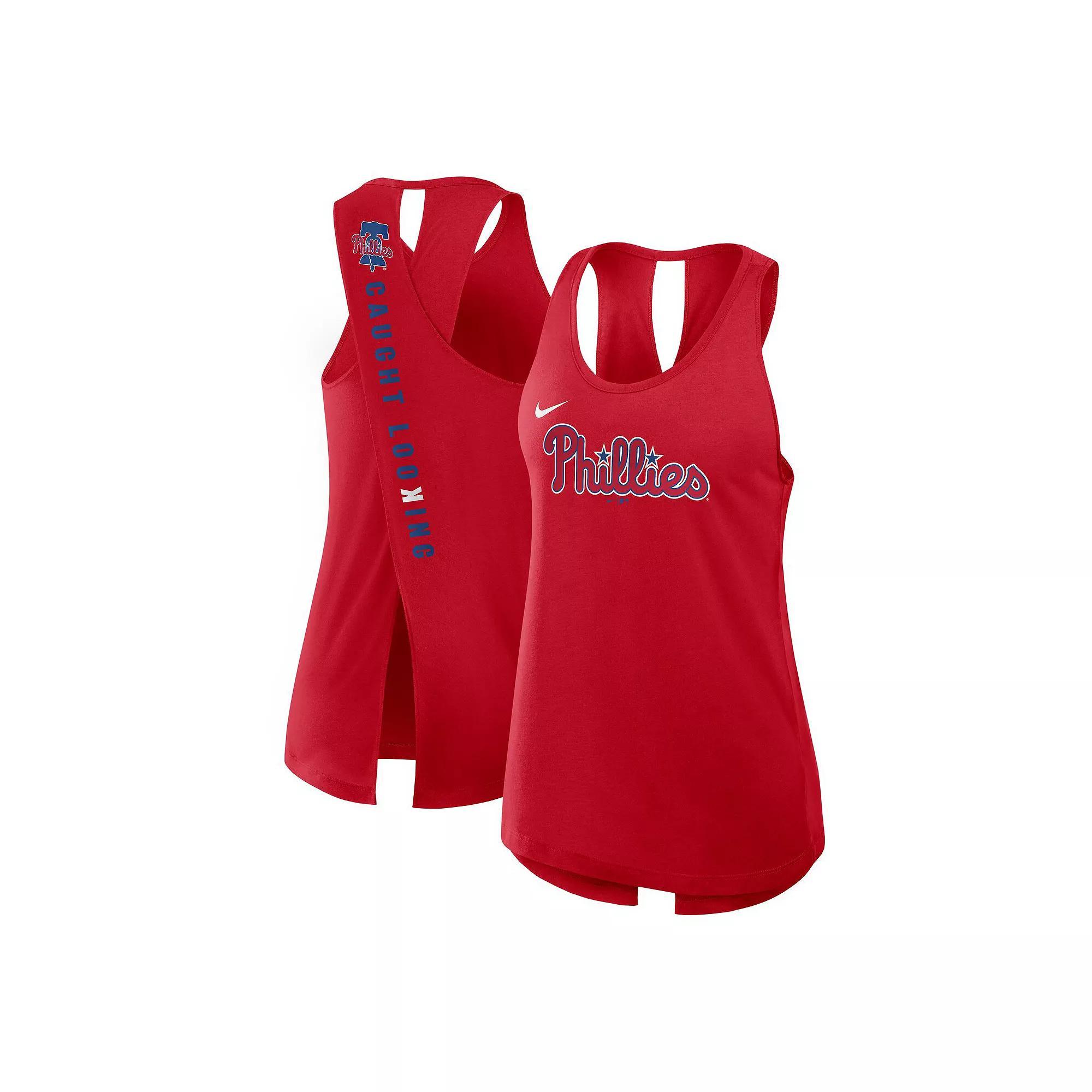 Women's Nike Red Philadelphia Phillies Crisscross Performance Tank Top,  Product Image