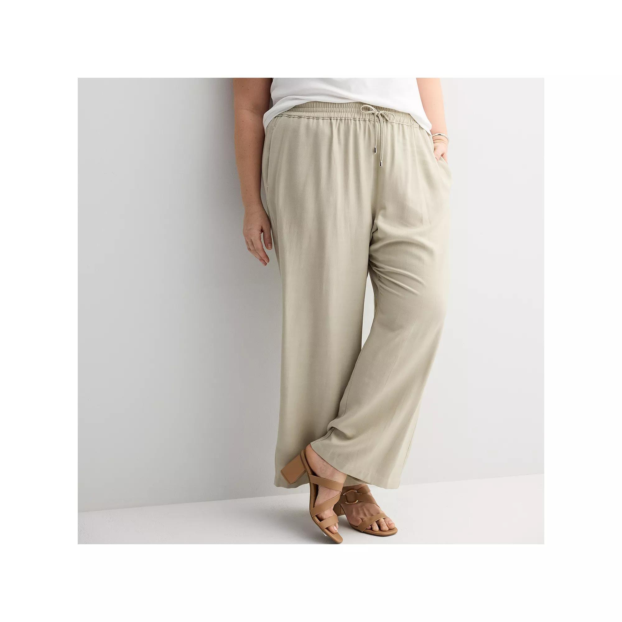 Plus Size Croft & Barrow® Relaxed Pull-On Pants, Women's, Size: 1XL, Odell Beige Product Image