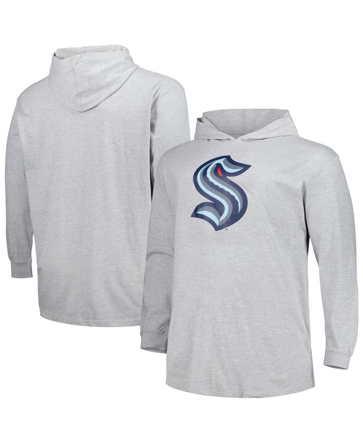 Men's Heather Gray Seattle Kraken Big & Tall Pullover Hoodie, Size: XLT, Krk Grey Product Image