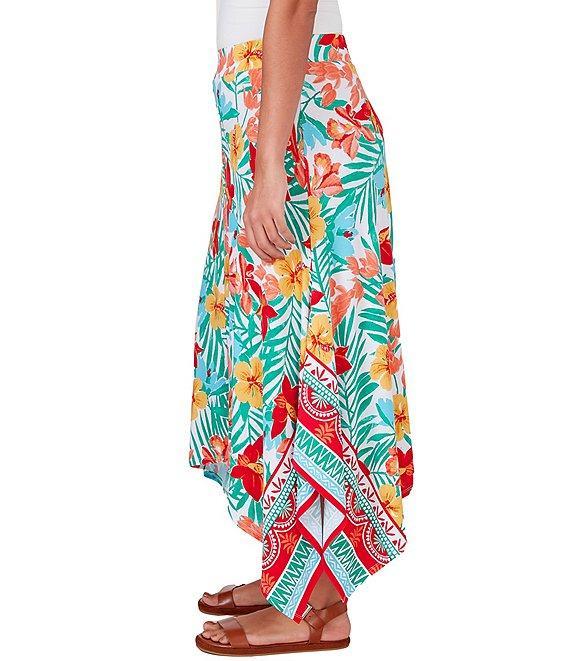 Ruby Rd. Crepe Knit Tropical Geo Print Pull-On Skirt Product Image