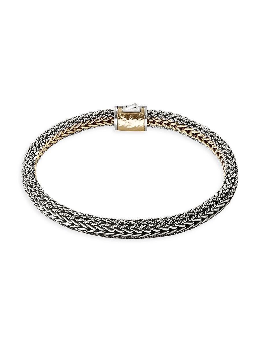 Mens Two-Tone Reversible Chain Bracelet Product Image