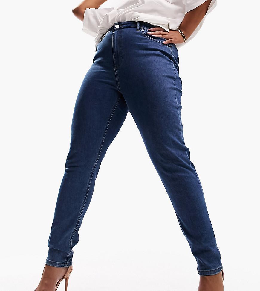 ASOS DESIGN Curve skinny jeans in mid blue Product Image