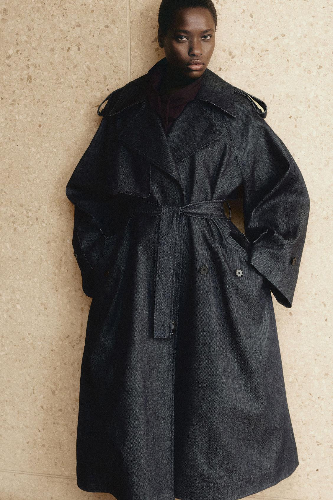 OVERSIZED DENIM TRENCH COAT Product Image