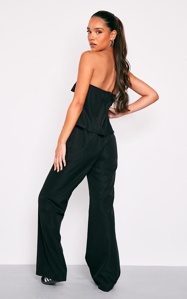 Black Tailored Woven Overlay Bandeau Jumpsuit Product Image