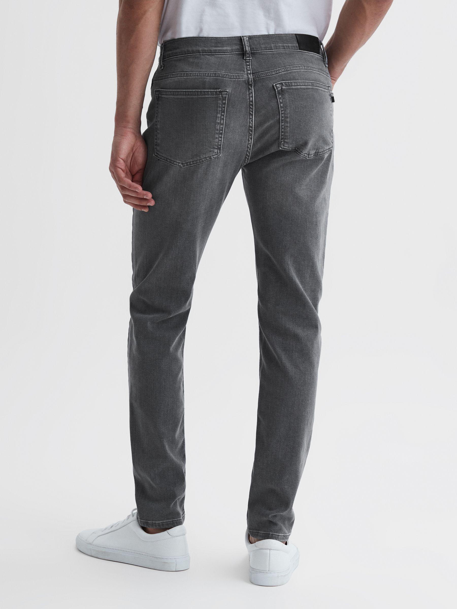 Slim Fit Washed Jeans in Washed Grey Product Image