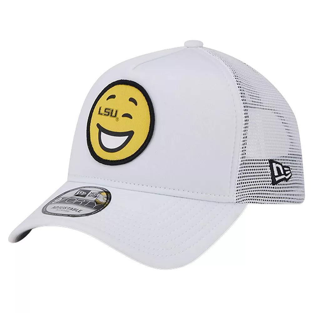 Men's New Era White LSU Tigers Wink Foam Trucker Adjustable Hat Product Image