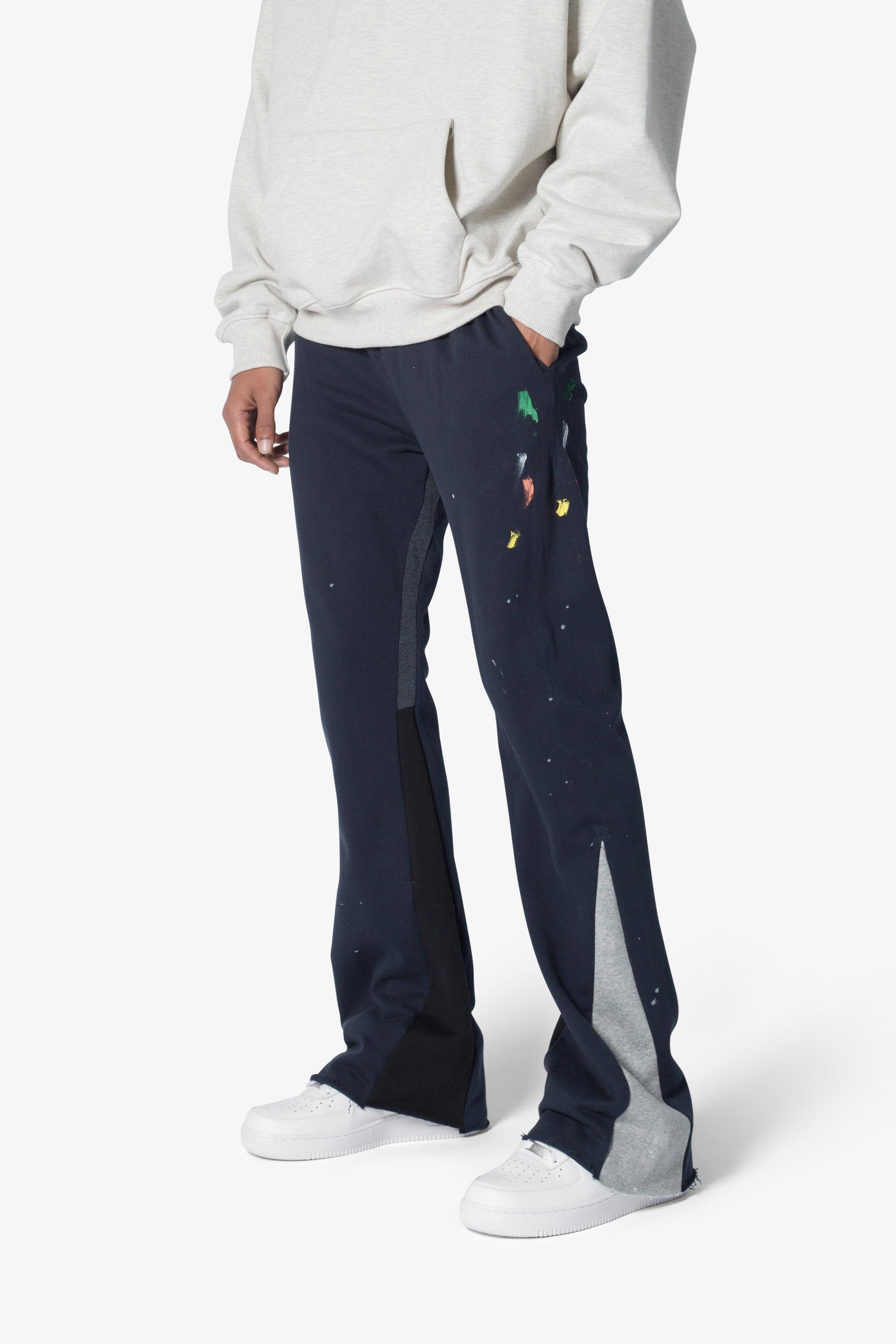 Contrast Bootcut Sweatpants - Navy Product Image