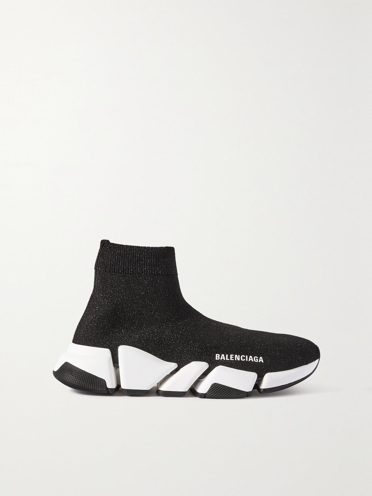 BALENCIAGA 30mm Speed 2.0 Lt Knit Sneakers In Black Product Image