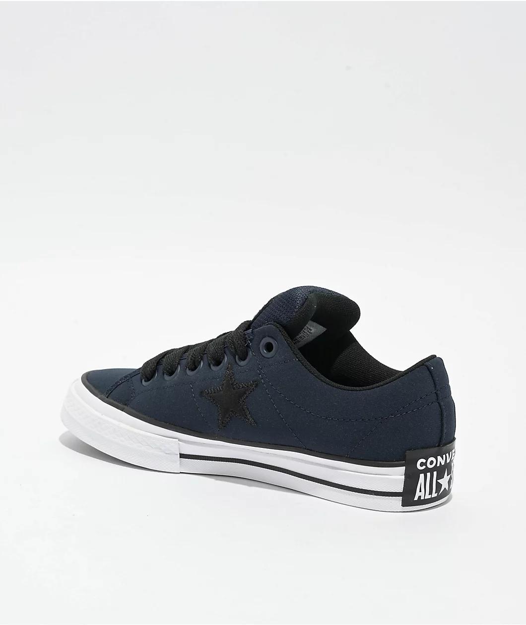 Converse One Star Puffed Obsidian, Black, & White Skate Shoes Product Image