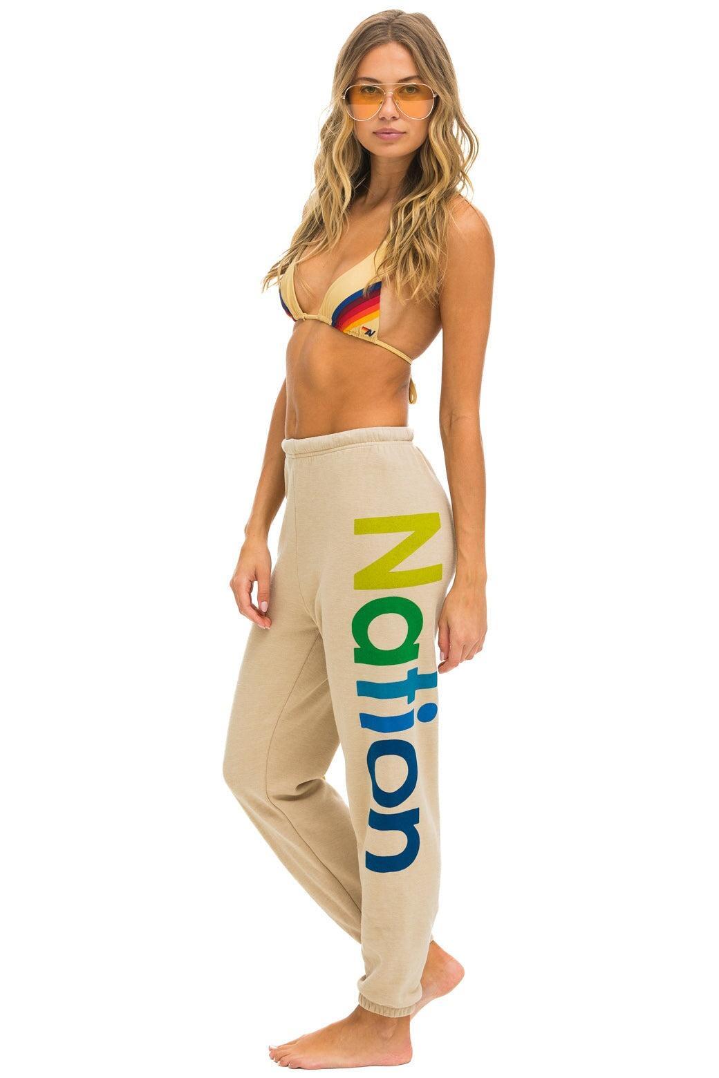 AVIATOR NATION 2 SWEATPANTS - SAND Female Product Image