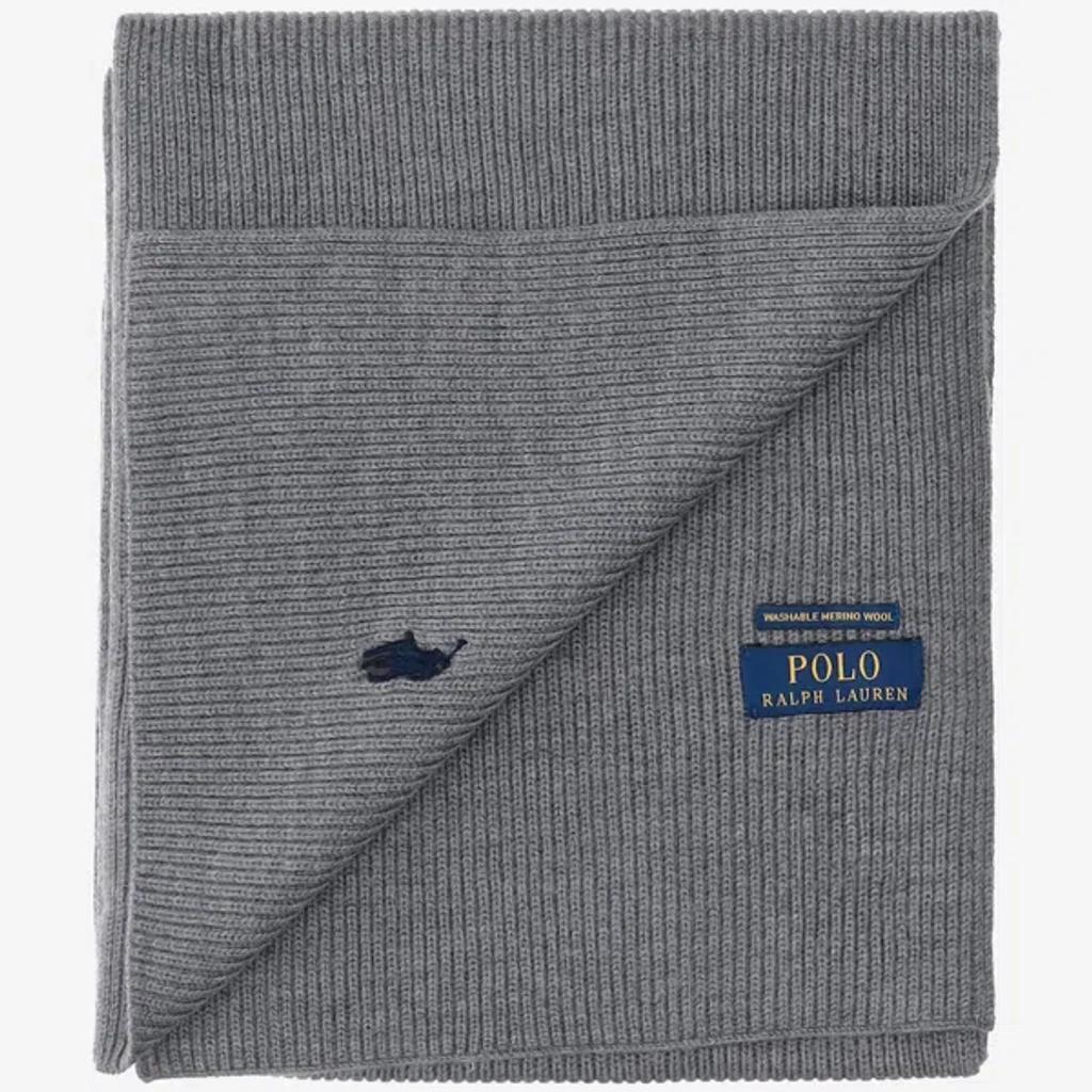 POLO RALPH LAUREN Wool Scarf With Logo In Grey Product Image