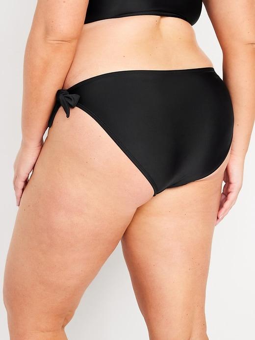 Mid-Rise Side-Tie Bikini Swim Bottoms Product Image