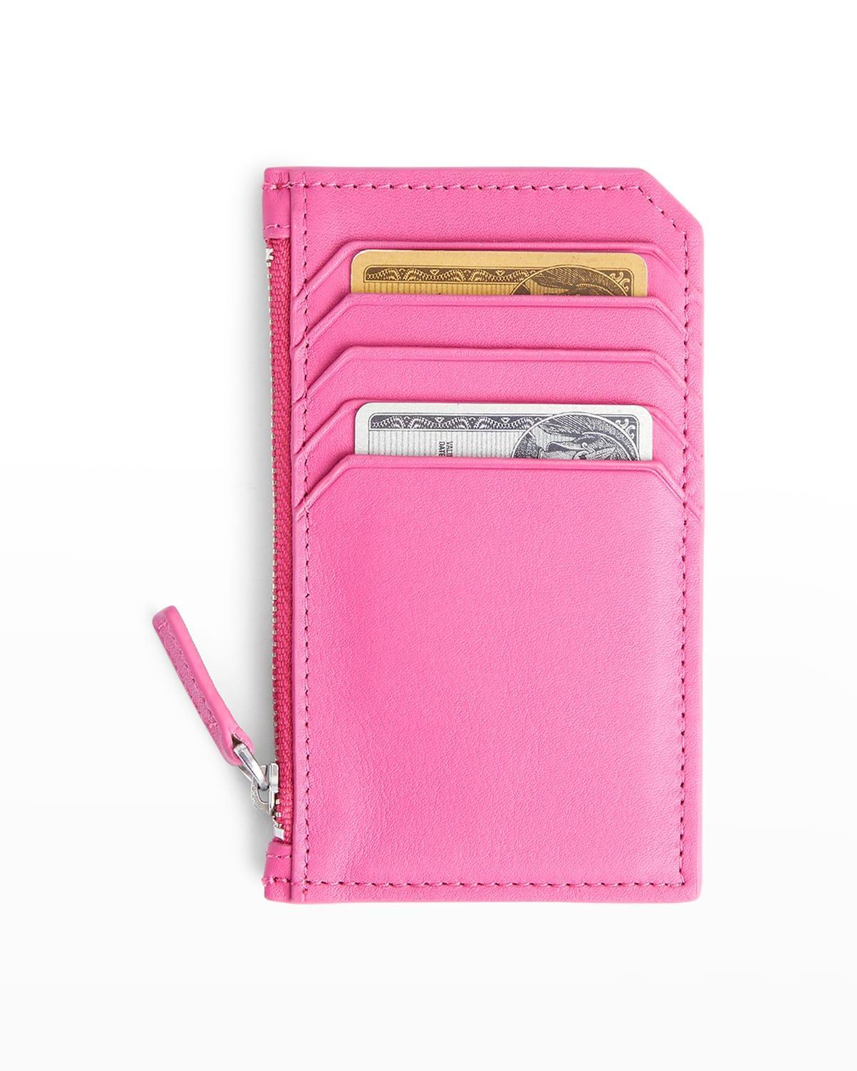 Womens Zip Leather Card Wallet Product Image