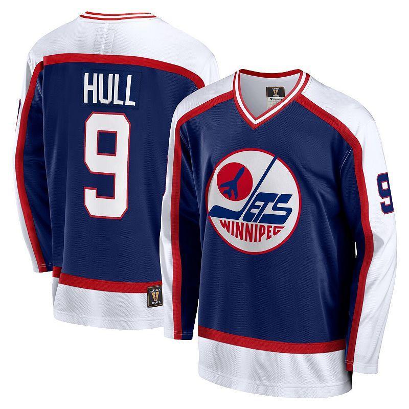 Men's Fanatics Branded Bobby Hull Navy Winnipeg Jets Breakaway Retired Player Jersey,  Product Image