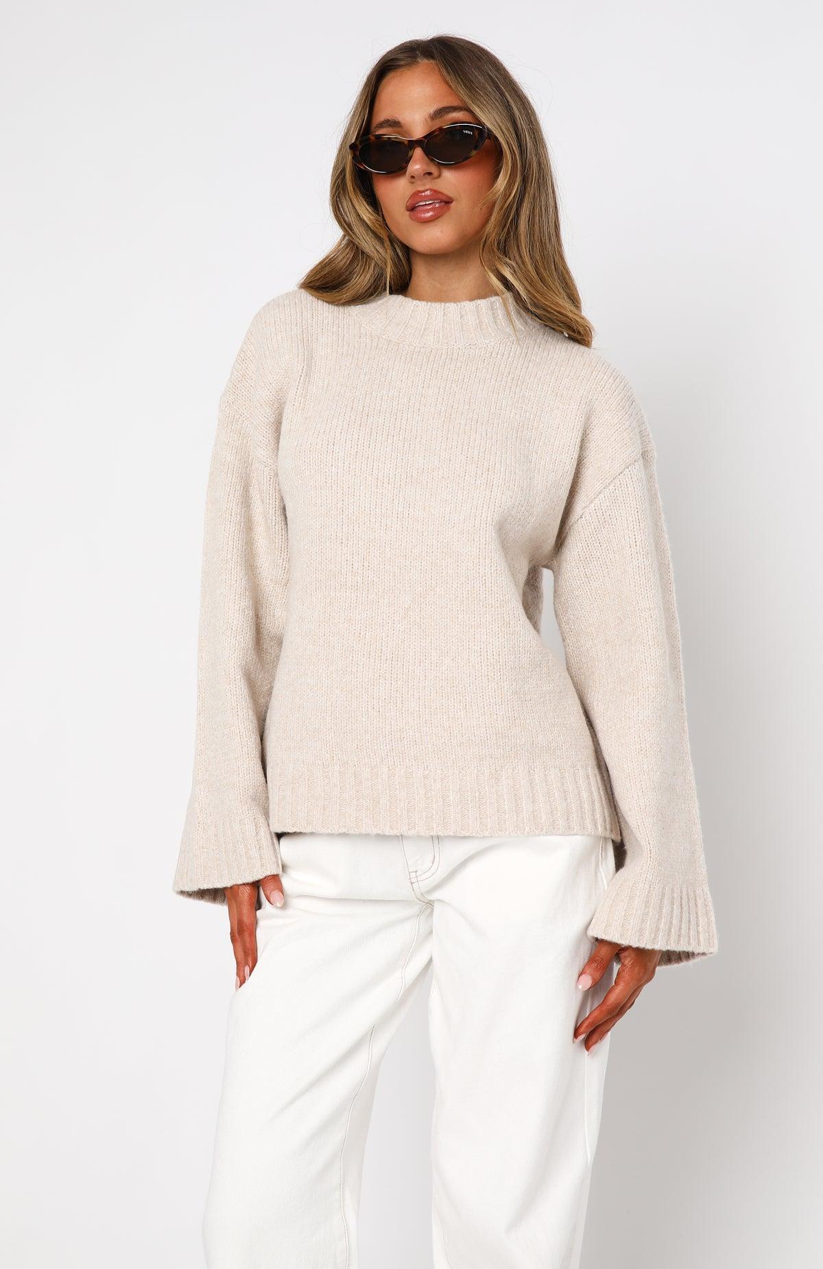 Winter's Chill Knit Sweater Oat Product Image