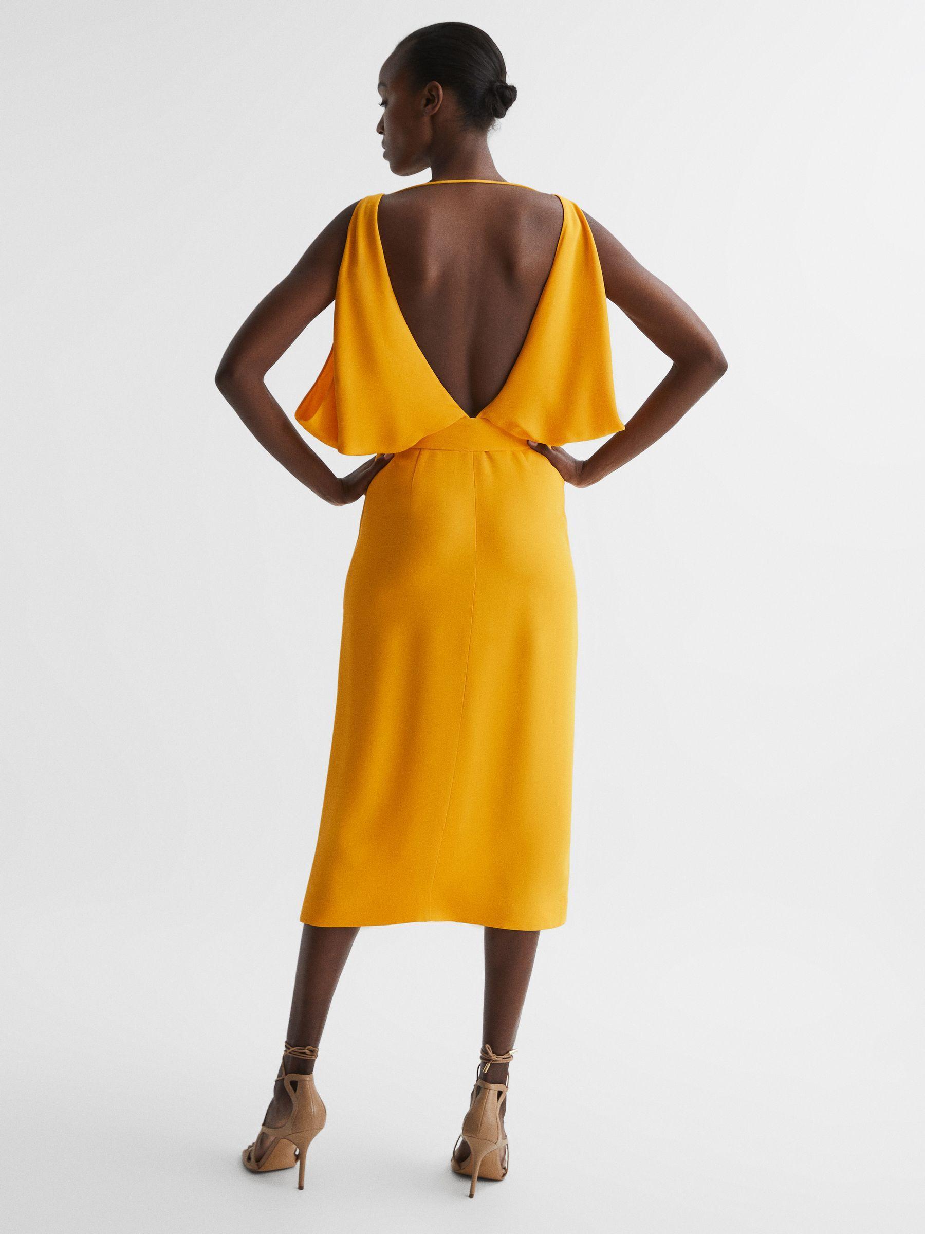 Split Sleeve Midi Dress in Yellow Product Image