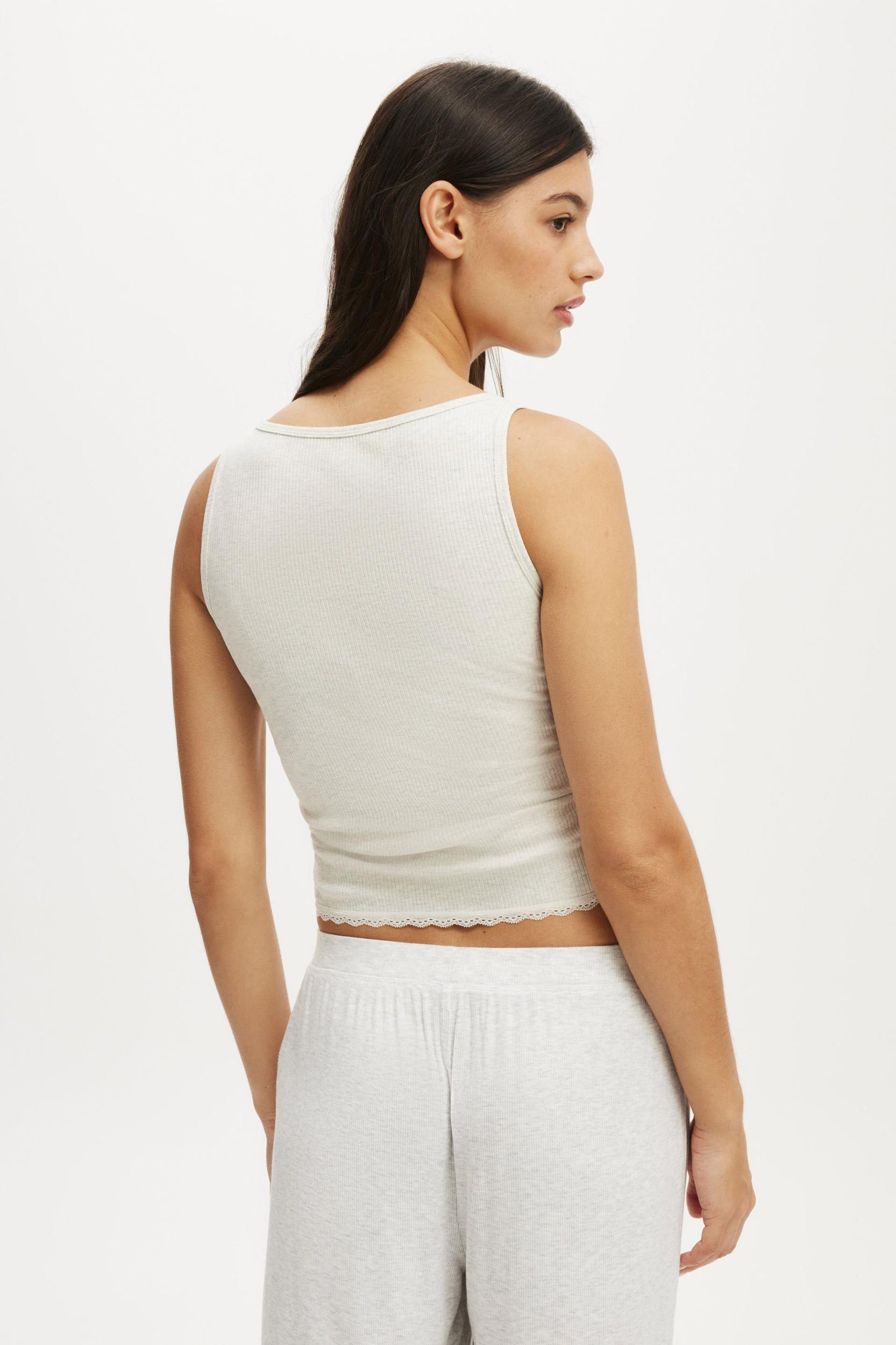 Rib Lace Ruched Tank Product Image