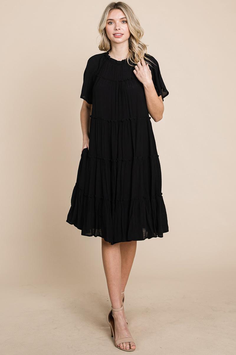 Tiered Babydoll Dress With Pockets Female Product Image