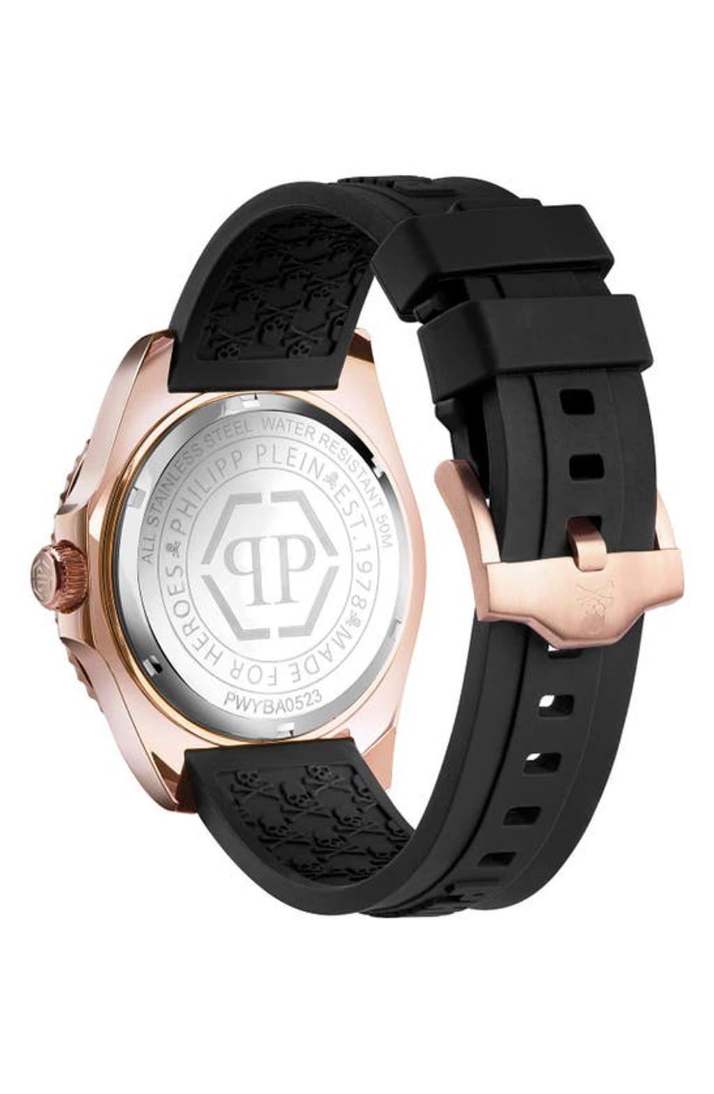 PHILIPP PLEIN Gmt-i Challenger Silicone Watch In Gold Product Image