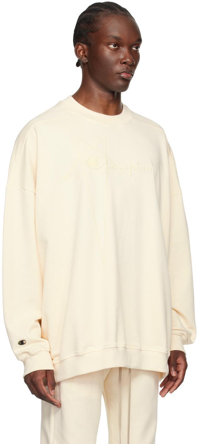 RICK OWENS Off-white Champion Edition Jumbo Sweatshirt In 21 Natural Product Image