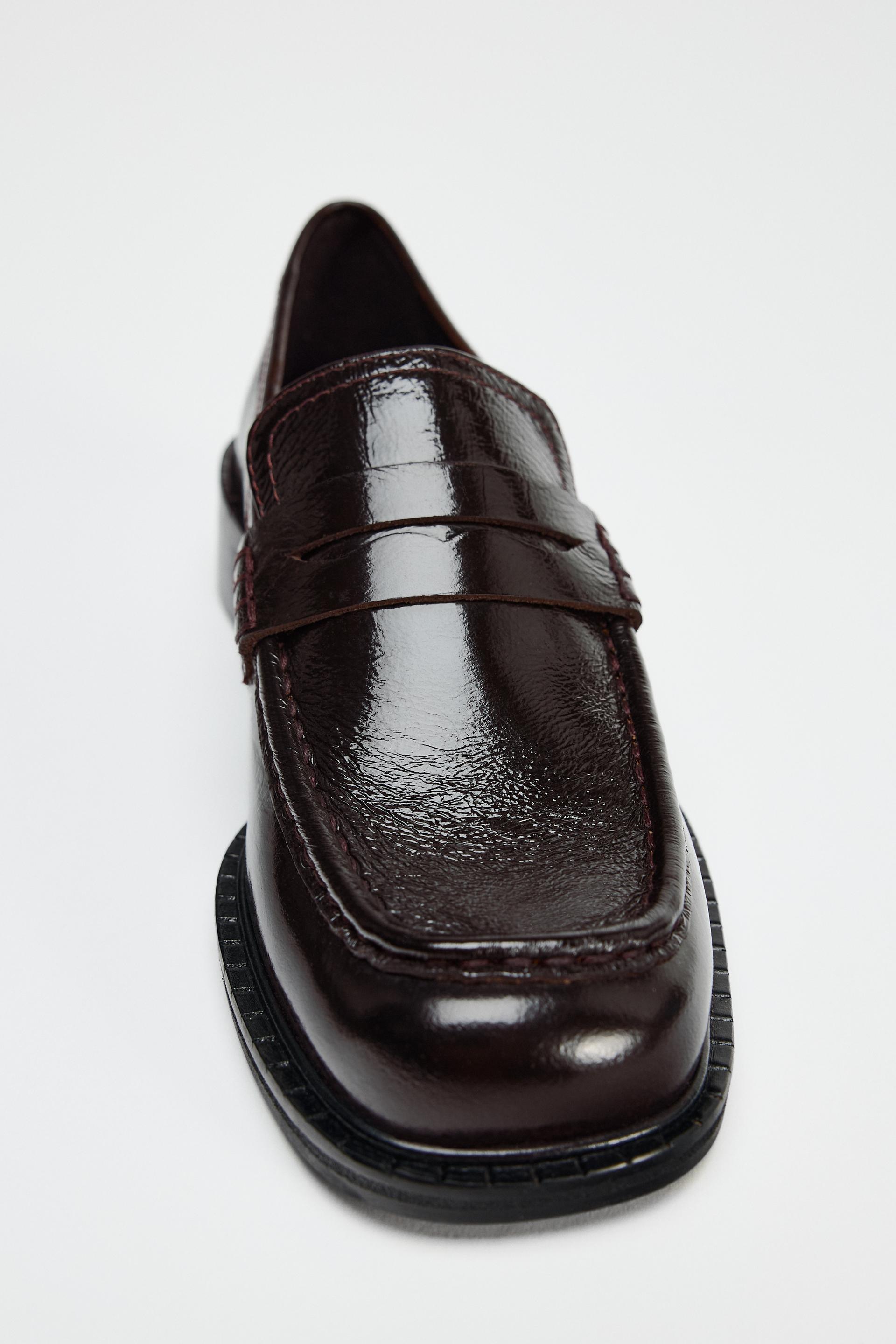 SQUARE TOE LEATHER LOAFERS Product Image