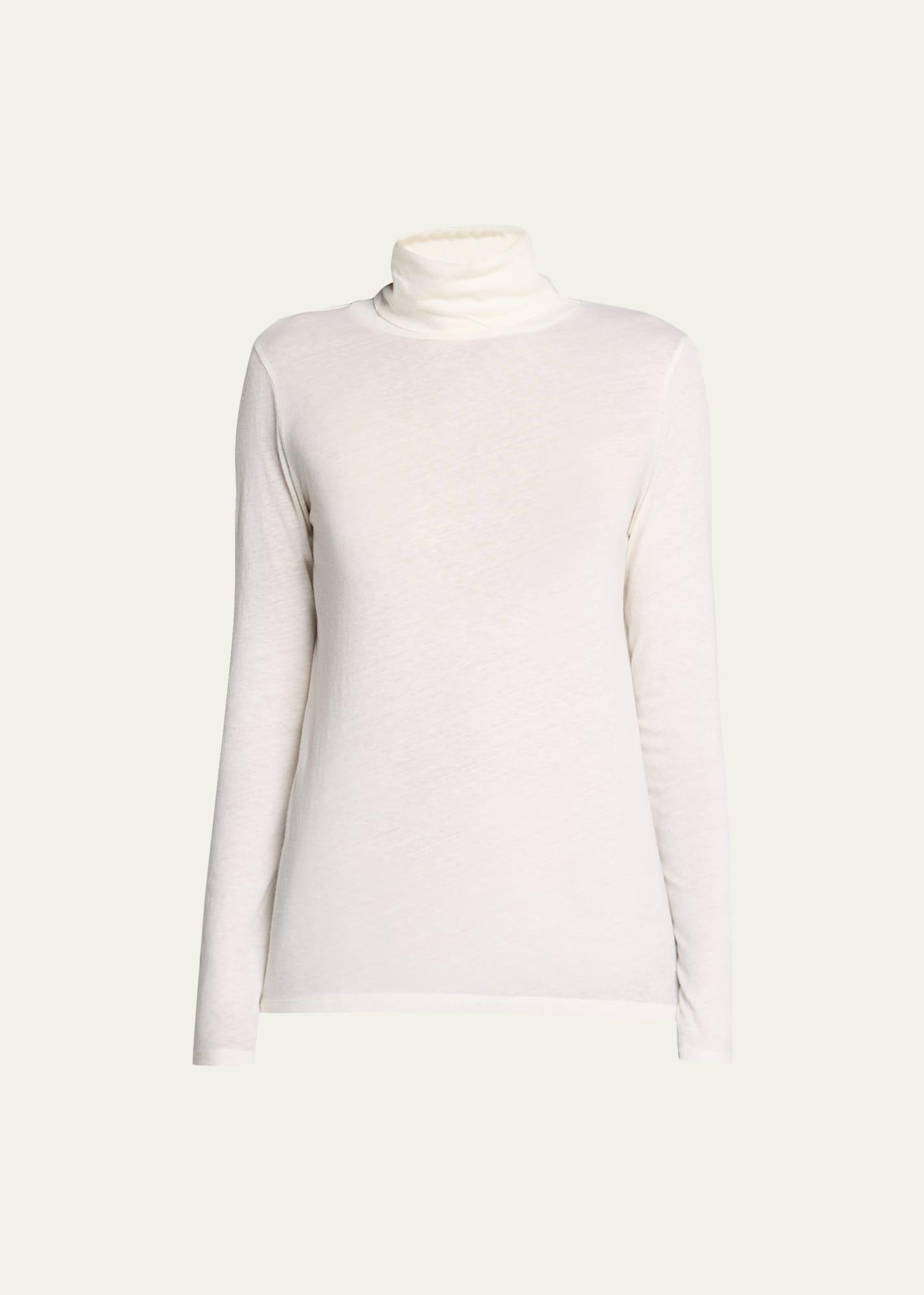 Cotton-Cashmere Long Sleeve Turtleneck Top Product Image